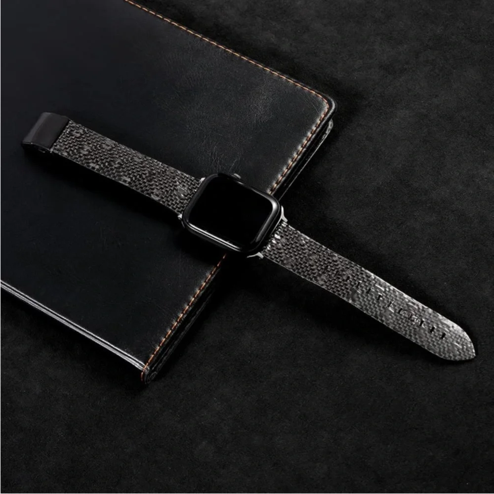 KONAFEI Bands Compatible with Apple Ultra Genuine Leather Carbon Fiber Sport